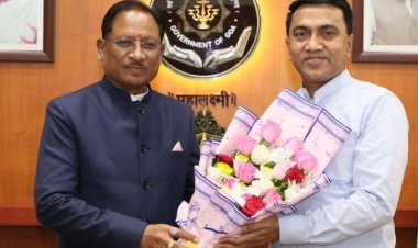 मुख्यमंत्री विष्णुदेव साय ने गोवा के मुख्यमंत्री डॉ. प्रमोद सावंत से की सौजन्य भेंट