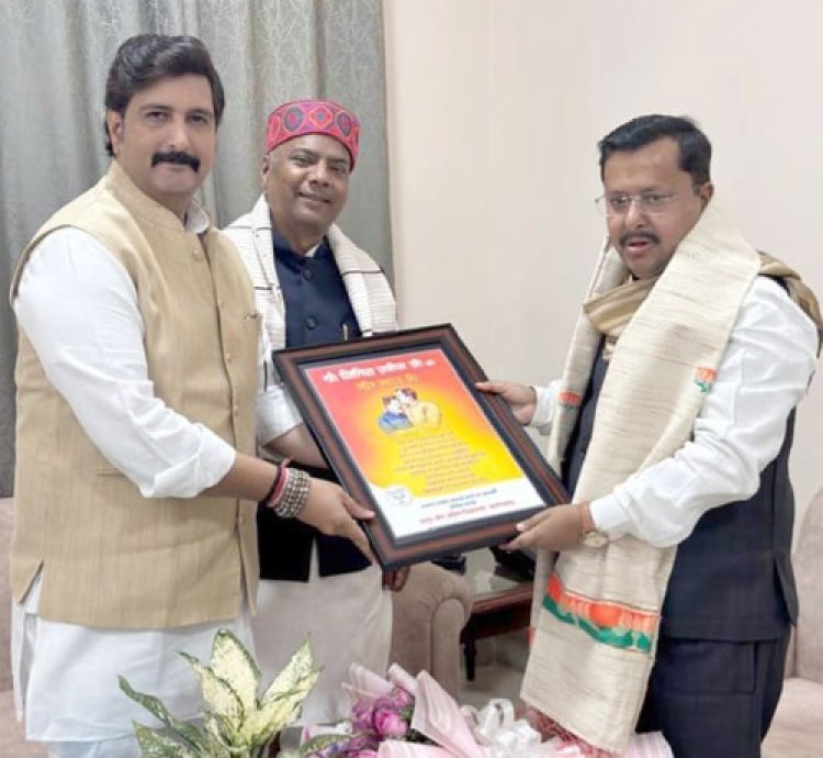 नितिन नबीन से मिले मंत्री कश्यप व प्रवक्ता चिमनानीेे