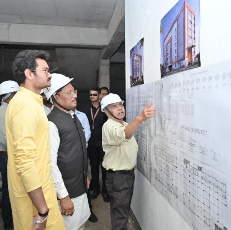 मुख्यमंत्री विष्णुदेव साय ने किया निर्माणाधीन जगदेव राम उरांव कल्याण आश्रम चिकित्सालय का अवलोकन