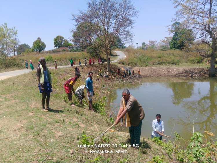 स्वच्छता ही सेवा: ग्राम पंचायत झिमकी में सरपंच और उपसरपंच के नेतृत्व में ग्रामीणों ने किया तालाब का कायाकल्प"