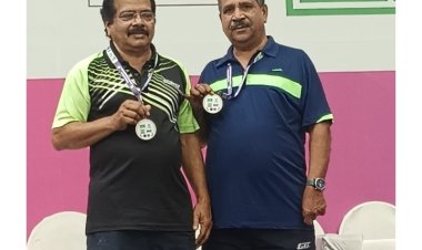 32वीं नेशनल मास्टर्स टेबल टेनिस प्रतियोगिता में छत्तीसगढ़ की पुरुष युगल जोड़ी ने 65+ वर्ग में जीता कांस्य पदक