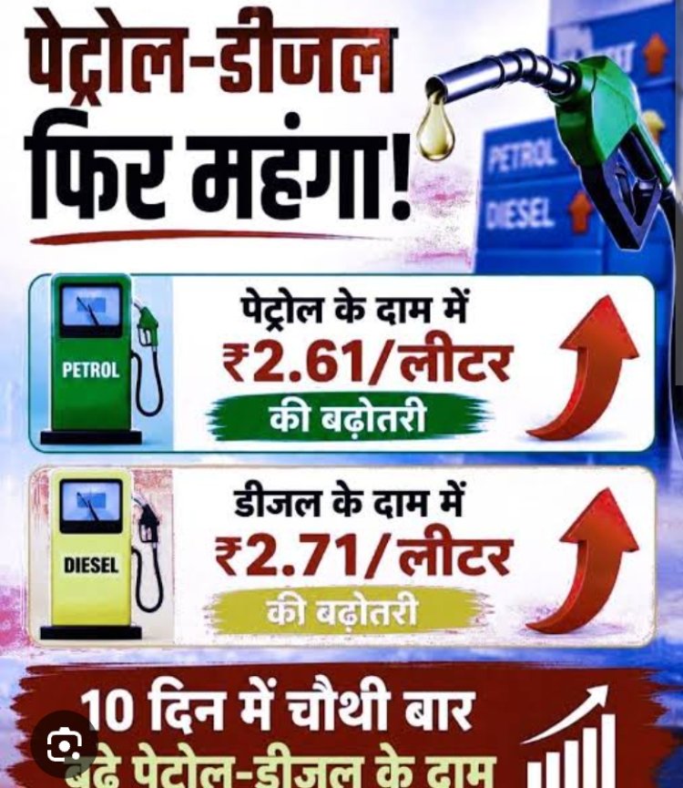पेट्रोल 2.61 और डीजल 2.71 रुपए प्रति लीटर महंगा