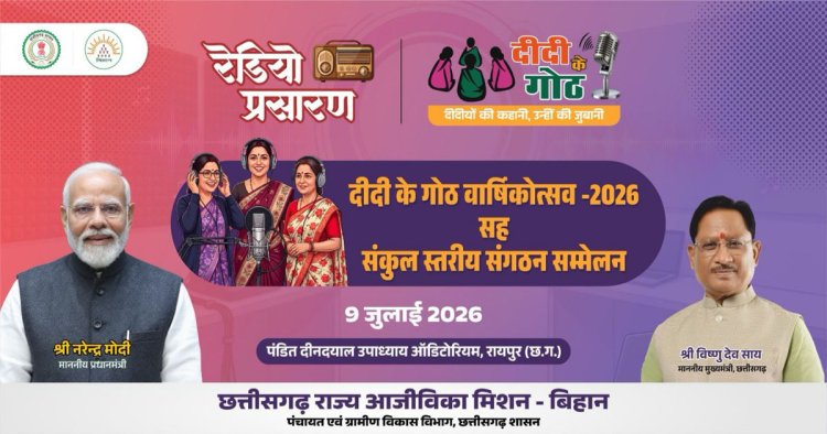 मुख्यमंत्री की गरिमामयी उपस्थिति में मनाया जाएगा 9 जुलाई को दीदी के गोठ का वार्षिकोत्सव